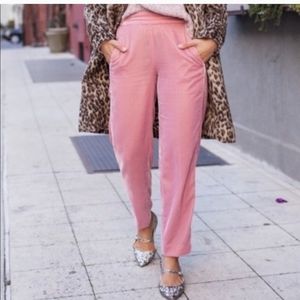 J.Crew Pink Velvet Pull-on Pants Size 2
